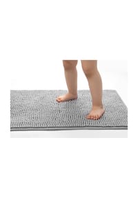 ZELLERFELD - Seamarkt Chenille Rutschfeste Badematte - Anthrazit 40 x 60cm