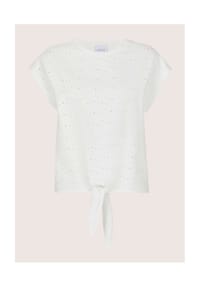 MADELEINE - Shirt mit Lochstickerei, Kurzarm, Rundhals - weiß