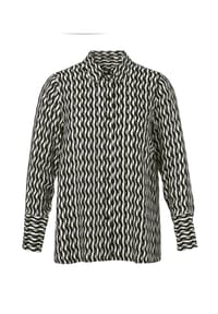 frapp - Bluse in Große Größen - black / offwhite