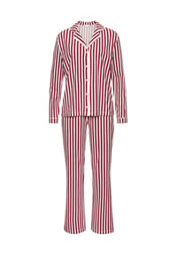 LASCANA - Schlafanzug, Baumwolle, für Damen - 24106 RED STRIPES