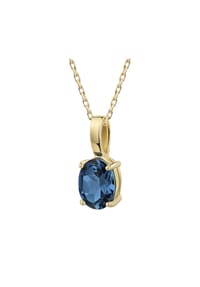 CELESTA® - Damen Kette mit Anhänger, 375er Gold mit Blautopas - GELBGOLD