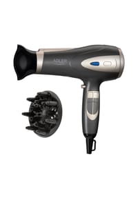 COFI - Adler AD 2248 Haartrockner in Champangergrau, 2400 W mit 3 Temperaturstufen - Champagnergrau 22,3 × 9,5 × 27 cm