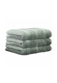 Cawö - Handtuch, 3er Pack - Noblesse2, Walkfrottier, Velours-Streifen, Baumwolle, einfarbig, 50 x 100 cm - Anthrazit