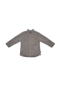 maximo® - GOTS MINI-Jacke, Wollfleece Reißverschluss, Jersey - braunmeliert