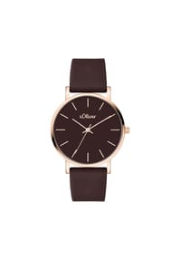 s.Oliver - Armbanduhr Modern Statement - braun