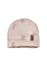 maximo® - GOTS BABY-Mütze, Umschlag Jersey bedruckt - bär