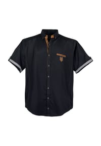 LAVECCHIA - Herren Kurzarmhemd 1128 - Dark-Black