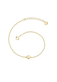 GLANZSTÜCKE MÜNCHEN - Damen Armband aus 925/- Sterling Silber in Gelbgold mit Mondstein (synth.) - gelbgold
