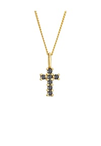 elli. DIAMONDS - Halskette Kreuz Schwarzer Diamant (0.105 Ct.) 585Er Gelbgold - Gold