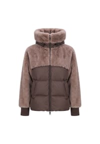 No. 1 Como - Jacke ZUMA mit hochwertigem Kunstfelleinsatz - GREIGE