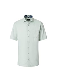 VENTI - Herren Businesshemd Kurzarm uni Comfort Fit - Grün