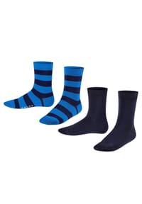 FALKE - Happy Stripe Socken, 2er-Pack, für Kinder - 3000 NAVY/BLAU