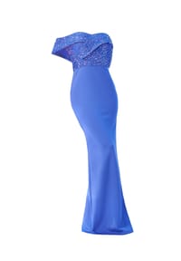 MODA MINX - Abendkleid im schulterfreien Design - Purple