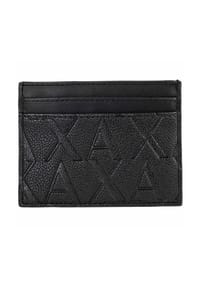 ARMANI EXCHANGE - Herren Kartenetui - Liam Credit Card Holder With Clip, Kunstleder, Allover-Logo, 7,7x10x1,5cm (HxBxT) - Schwarz