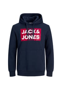 JACK & JONES - Hoodie Corp Logo Kapuzensweatshirt - Black Reg Play