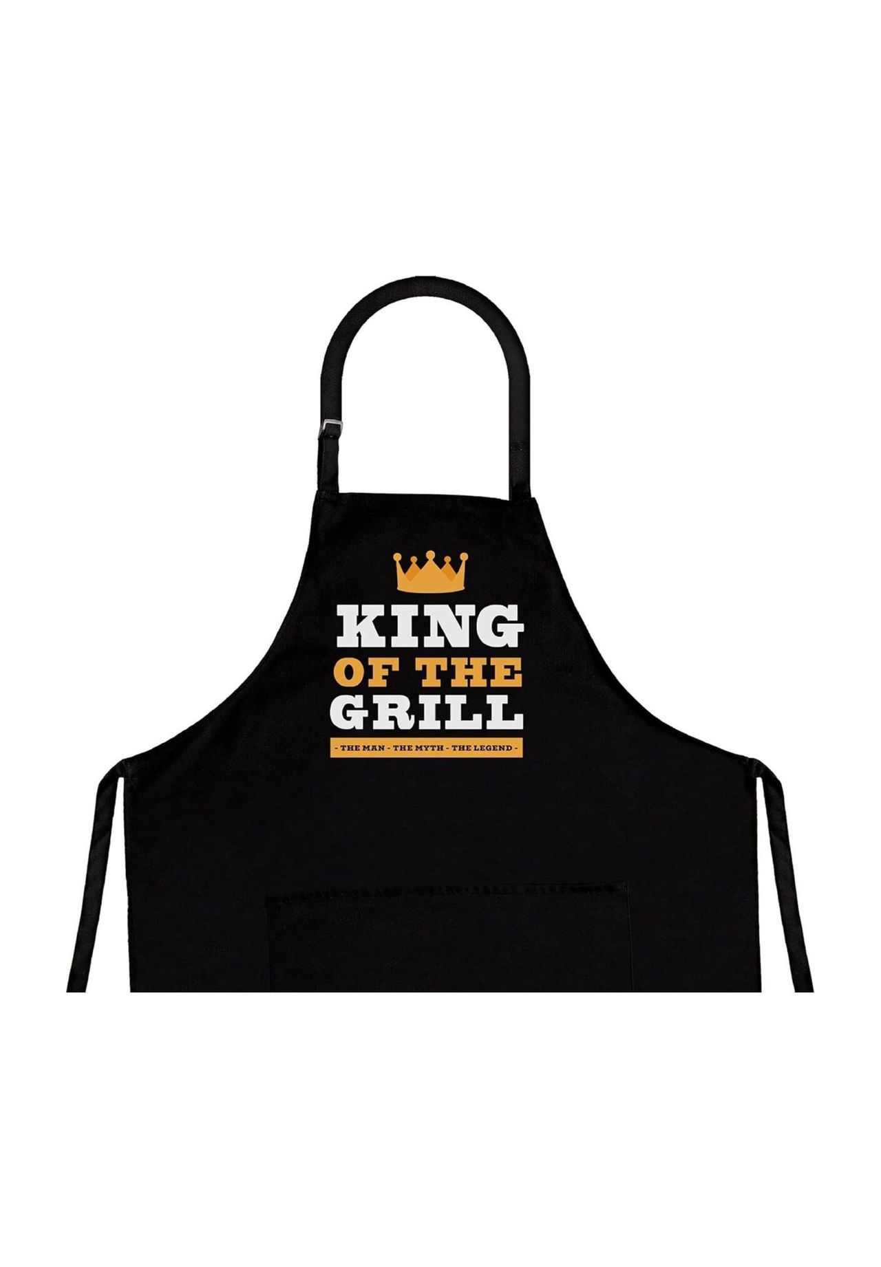Grillschürze "King Of The Grill" – Schwarz, Mit Taschen, Einheitsgröße, Aus Baumwolle/Polyester