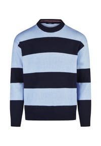 HECHTER PARIS - Strick STRICK RUNDHALS mit gestreiftem Design - Mitternachtsblau
