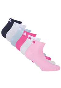 FILA - Unisex Quarter Socken, 6er Pack - Kurzsocken, Training, Sport, Logo (2x 3 Paar) - Blau