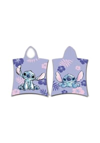 Disney - Lilo & Stitch Badeponcho 50 × 115 cm aus Baumwolle Badetuch mit Kapuze - Blau 50 × 115 cm