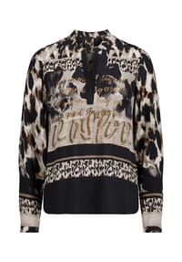 BETTY BARCLAY - Longbluse mit Stehkragen - Beige/Schwarz