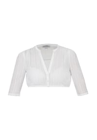 MarJo - Dirndlbluse "Perach", Split-Neck, für Damen - 100 WEISS