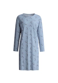 CALIDA - Damen Langarm-Nachthemd, Länge 100 cm Hotel Nights - dusty grey