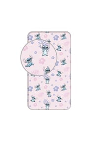 Disney - Spannbetttuch Baumwollbettlaken für Kinderbett (90x200+25 cm) - Rosa 90x200cm