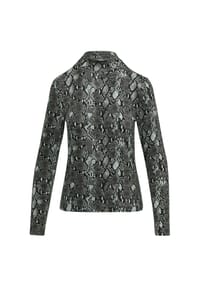 s.Oliver - Langarmshirt, Stehkragen, für Damen - 98A2  GREY/BLACK