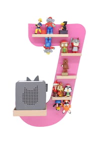 VCM. - My Home - Kinderregal Buchstabe J | hängend für Toniebox und Tonie Figuren | platzsparendes Regal | H. 47 x B. 32 x T. 19 | Wandregal Musikbox und Figuren Aufbewahrung Magneteinsätzen | Aufbewahrungsregal Holz - Grün