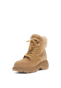 GUESS - Schnürstiefeletten, Rindsleder, für Damen - NATU