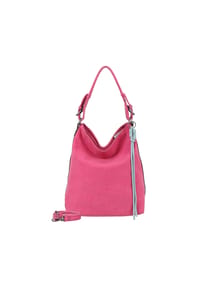 Fritzi aus Preußen Bitzi01 Suede - Hobo-Style Jacky Black mit Reißverschluss - Pink