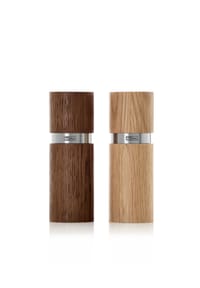 AdHoc® Pfeffer- und Salzmühlen Set, 2-teilig - TEXTURA - DUNKEL-/HELL-EICHE