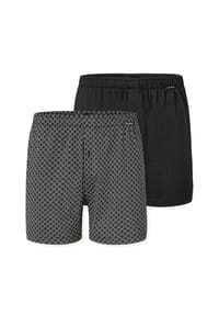 SCHIESSER - Boxershorts 2er Pack Singel-Jersey - Blau / dunkelblau