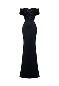 MODA MINX - Abendkleid im schulterfreien Design - black