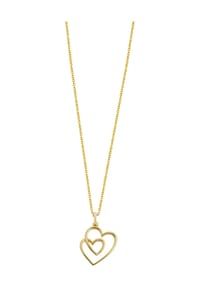 XENOX - Damen Kette mit Anhänger "Herz", 925er Silber - gold