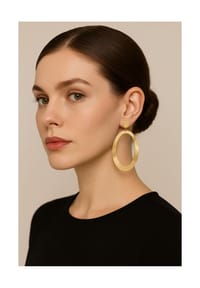 collezione alessandro® - Ohrstecker Solea Oval mit gehämmerter Struktur - gold