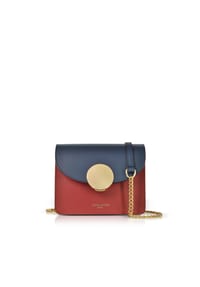 LePARMENTIER PARIS NEW ONDINA MINI COLOR BLOCK - New Ondina Mini Color Block Shoulder Bag - caramel/dark green