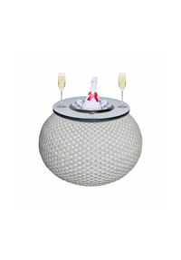 COOTAB COOLER TABLE - Beistelltisch mit Edelstahl-Kühler Milano 40 cm - Anthrazit/Champagner