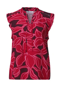 Street One - Shirt, Split-Neck, für Damen - 37504 SALSA RED