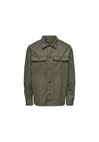ONLY & SONS - Overshirt, Loose Fit, Langarm, Kentkragen, für Herren - 202231 CHINCHILLA