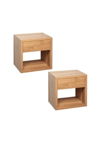 Woodek® - Nachttisch Hugo 39 2er Set, Eiche - beige