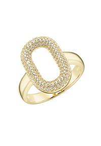 GIORGIO MARTELLO MILANO - Ring mit weißen Zirkonia, Silber 925 - gold
