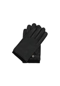 Kazar - Schwarze Lederhandschuhe mit regulierbaren Riemen - Schwarz