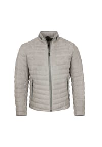 MILESTONE® - Herren Lederjacke Steppjacke Lammnappa silber - silber