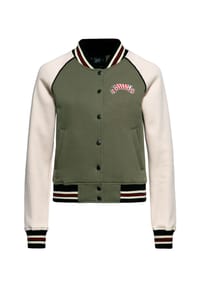 QUEEN KEROSIN - Collegejacke mit großer Rückenstickerei Queen Of Liberty - grün