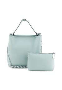 HARPA - Shopper HALIN mit Schultergurt aus silberfarbenen Kettengliedern - arctic white