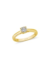 MONCARA - Damen Ring, 585er Gold, 9 Diamanten zus. ca. 0,25 Karat - Gelbgold