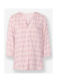 heine - Druckbluse - ecru-hellrosé-bedruckt