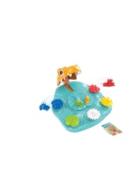 COFI - JollyPlay Krokodilspiel – schnelles Reaktionsspiel für 2–4 Spieler - Blau 45x45x15 cm