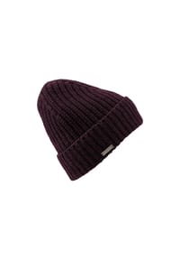SEEBERGER - Cashmere Aufschlagmütze  grob gestrickt 19012-0 - aubergine